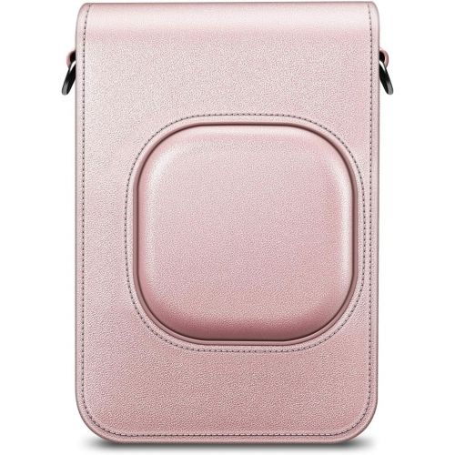  Fintie Carrying Case for Fujifilm Instax Mini LiPlay Hybrid Instant Camera - Premium Vegan Leather Portable Bag Cover with Removable Strap (Rose Gold)