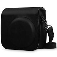 Fintie Protective Case Compatible with Fujifilm Instax Mini 8 Mini 8+ Mini 9 Instant Camera - Premium Vegan Leather Bag Cover with Removable Strap, Vintage Black