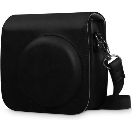  Fintie Protective Case Compatible with Fujifilm Instax Mini 8 Mini 8+ Mini 9 Instant Camera - Premium Vegan Leather Bag Cover with Removable Strap, Vintage Black