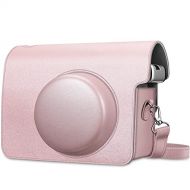 Fintie Protective Case for Fujifilm Instax Wide 300 Instant Film Camera - Premium Vegan Leather Bag Cover with Removable Strap, Rose Gold