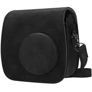 Fintie Protective Case Compatible with Polaroid PIC-300 / Fujifilm Instax Mini 7s Instant Film Camera - Premium Vegan Leather Bag Cover with Removable Strap, Vintage Black