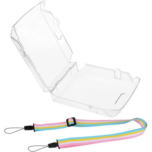  Fintie Protective Clear Case for Fujifilm Instax Share SP-2 Smart Phone Printer - Crystal Hard Cover with Removable Rainbow Shoulder Strap