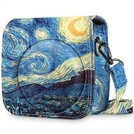 Fintie Protective Case Compatible with Fujifilm Instax Mini 8 Mini 8+ Mini 9 Instant Camera - Premium Vegan Leather Bag Cover with Removable Strap, Starry Night