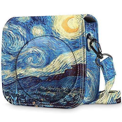  Fintie Protective Case Compatible with Fujifilm Instax Mini 8 Mini 8+ Mini 9 Instant Camera - Premium Vegan Leather Bag Cover with Removable Strap, Starry Night