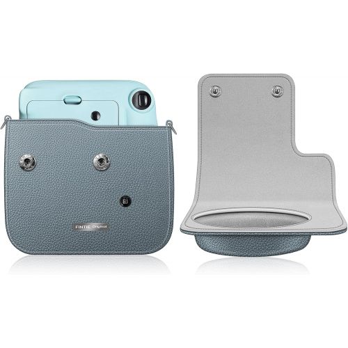  Fintie Protective Case for Fujifilm Instax Mini 11 Instant Camera - Premium Vegan Leather Bag Cover with Removable Adjustable Strap, Cloudy Blue