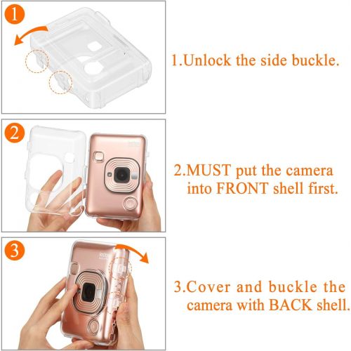  Fintie Protective Clear Case for Fujifilm Instax Mini Liplay Hybrid Instant Film Camera- Crystal Hard Cover with Precise Cutout