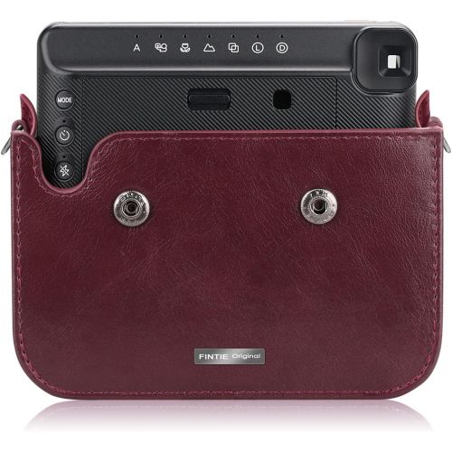  Fintie Protective Case for Fujifilm Instax Square SQ6 Instant Film Camera - Premium Vegan Leather Bag Cover with Removable Adjustable Strap, Burgundy