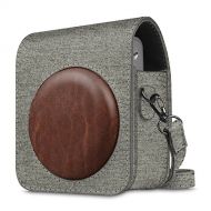 Fintie Protective Case Compatible with Fujifilm Instax Mini 90 Neo Classic Instant Film Camera - Premium Vegan Leather Bag Cover with Removable Strap, Denim Grey