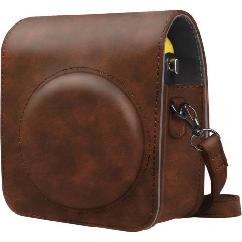  Fintie Protective Case for Fujifilm Instax Mini 70 - Premium Vegan Leather Bag Cover for Fujifilm Instax Mini 70 Instant Film Camera with Removable Adjustable Strap, Vintage Brown