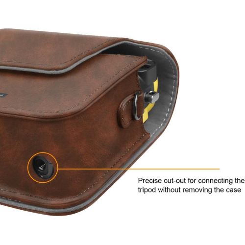  Fintie Protective Case for Fujifilm Instax Mini 70 - Premium Vegan Leather Bag Cover for Fujifilm Instax Mini 70 Instant Film Camera with Removable Adjustable Strap, Vintage Brown