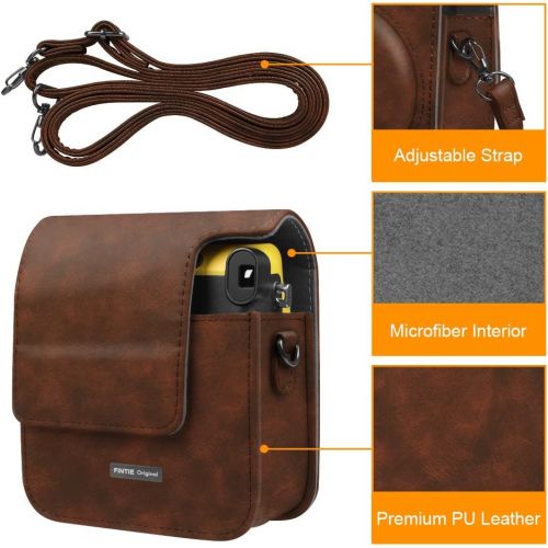  Fintie Protective Case for Fujifilm Instax Mini 70 - Premium Vegan Leather Bag Cover for Fujifilm Instax Mini 70 Instant Film Camera with Removable Adjustable Strap, Vintage Brown