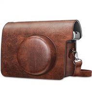 Fintie Protective Case for Fujifilm Instax Wide 300 Instant Film Camera - Premium Vegan Leather Bag Cover with Removable Strap, Vintage Brown