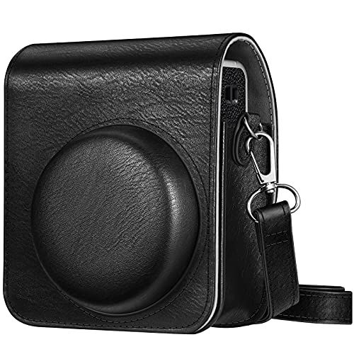  Fintie Protective Case for Fujifilm Instax Mini 40 Instant Camera - Premium Vegan Leather Bag Cover with Removable Adjustable Strap, Vintage Black