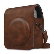 Fintie Protective Case Compatible with Fujifilm Instax Mini 90 Neo Classic Instant Film Camera - Premium Vegan Leather Bag Cover with Removable Strap, Vintage Brown