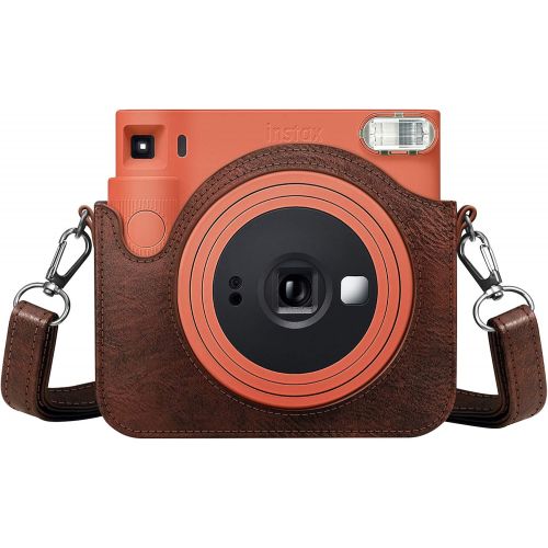  Fintie Protective Case for Fujifilm Instax Square SQ1 Instant Camera - Premium Vegan Leather Bag Cover with Removable Adjustable Strap, Vintage Brown