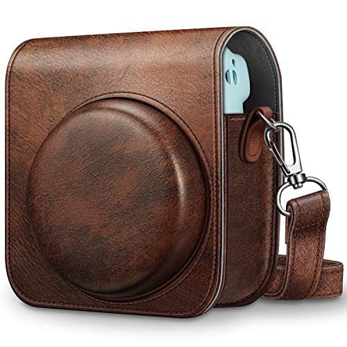  Fintie Protective Case for Fujifilm Instax Mini 11 Instant Camera - Premium Vegan Leather Bag Cover with Removable Adjustable Strap, Vintage Brown