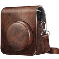 Fintie Protective Case for Fujifilm Instax Mini 40 Instant Camera - Premium Vegan Leather Bag Cover with Removable Adjustable Strap, Vintage Brown