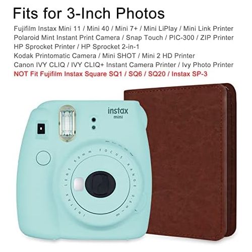  Fintie Mini Photo Album for 3-Inch Film - 104 Pockets Album for Fujifilm Instax Mini 11/Mini 40/Mini EVO/LiPlay/Mini Link Printer, Canon Ivy CLIQ, Polaroid, Kodak Instant Print Cam