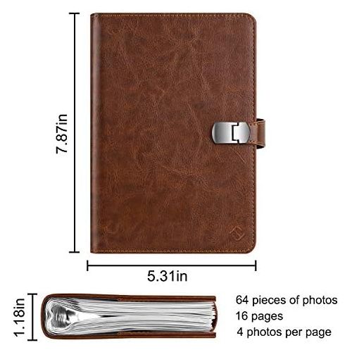  Fintie Wallet Photo Album for 3.5x4.5 Inch Film - 64 Pockets Snap Fastener Album for Fujifilm Instax Wide 300/ Instax Link Wide Printer, Polaroid Now+/ OneStep+/ OneStep 2 VF Camer