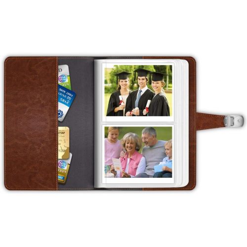  Fintie Wallet Photo Album for 3.5x4.5 Inch Film - 64 Pockets Snap Fastener Album for Fujifilm Instax Wide 300/ Instax Link Wide Printer, Polaroid Now+/ OneStep+/ OneStep 2 VF Camer