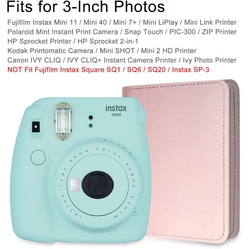  Fintie Mini Photo Album for 3-Inch Film - 104 Pockets Album for Fujifilm Instax Mini 11/Mini 40/Mini EVO/LiPlay/Mini Link Printer, Canon Ivy CLIQ, Polaroid, Kodak Instant Print Cam