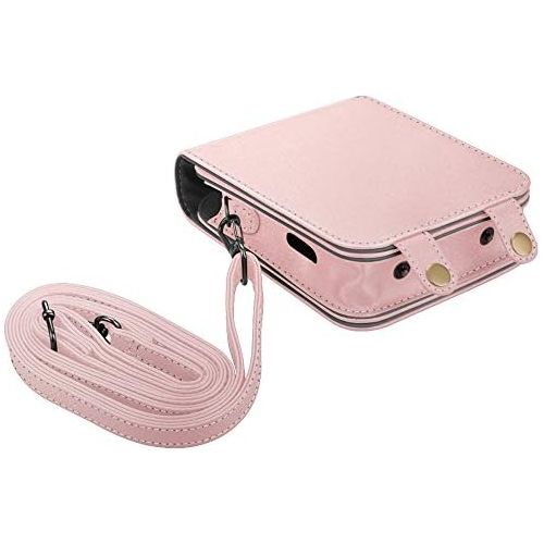  Fintie Protective Case for Polaroid POP 2.0 2 in 1- Premium Vegan Leather Bag Cover with Removable Strap for Polaroid POP 2.0 3x4 Instant Print Digital Camera, Rose Gold