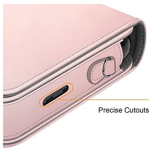  Fintie Protective Case for Polaroid POP 2.0 2 in 1- Premium Vegan Leather Bag Cover with Removable Strap for Polaroid POP 2.0 3x4 Instant Print Digital Camera, Rose Gold