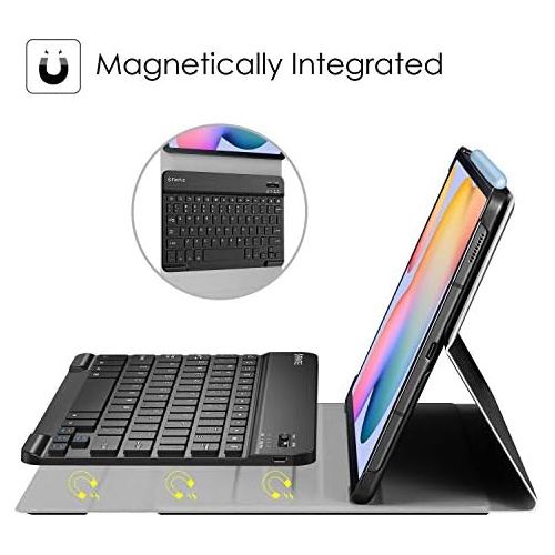  [아마존베스트]Fintie Keyboard Case for Samsung Galaxy Tab S6 Lite 10.4 2020 Model SM-P610 (Wi-Fi) SM-P615 (LTE), Slim Stand Cover with Secure S Pen Holder Detachable Wireless Bluetooth Keyboard,