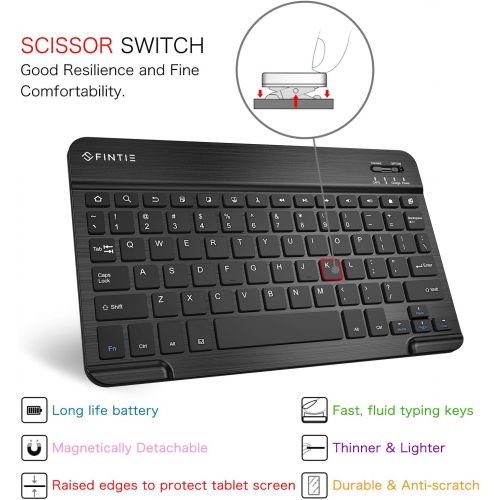  [아마존베스트]Fintie Keyboard Case for Samsung Galaxy Tab S6 Lite 10.4 2020 Model SM-P610 (Wi-Fi) SM-P615 (LTE), Slim Stand Cover with Secure S Pen Holder Detachable Wireless Bluetooth Keyboard,