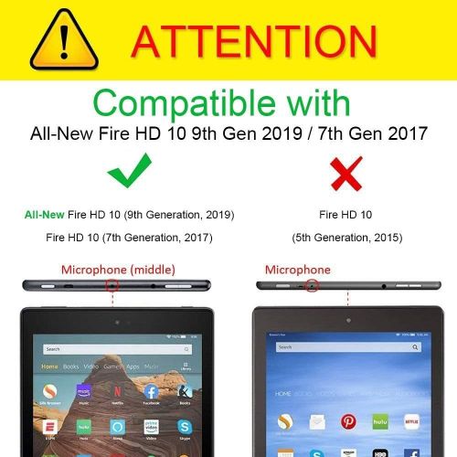  [아마존베스트]Fintie Keyboard Case for All-New Fire HD 10 (Compatible with 7th and 9th Generations, 2017 and 2019 Releases), Slim Lightweight Stand Cover with Detachable Wireless Bluetooth Keybo