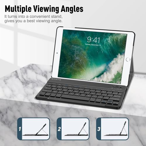  [아마존베스트]Fintie Keyboard Case for iPad 9.7 2018/2017 / iPad Air 2 / iPad Air - Slim Shell Stand Cover w/Magnetically Detachable Wireless Bluetooth Keyboard for iPad 6th / 5th Gen, Black