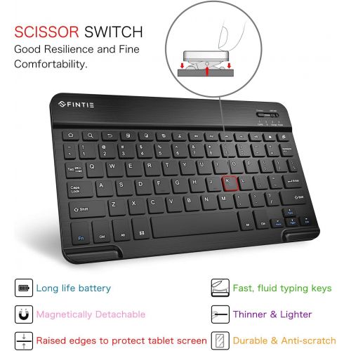  [아마존베스트]Fintie Keyboard Case for Samsung Galaxy Tab A7 10.4 2020 Model (SM-T500/T505/T507), Slim Lightweight Stand Cover with Magnetically Detachable Wireless Bluetooth Keyboard, Black