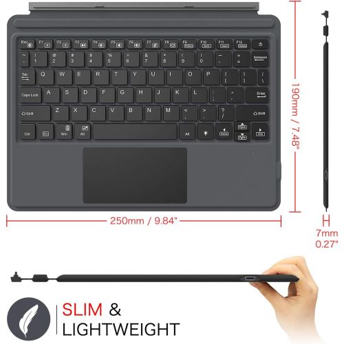  [아마존베스트]Fintie Type Cover for Microsoft Surface Go 2 2020 / Surface Go 2018, 7-Color Backlit Ultra-Slim Portable Wireless Bluetooth Keyboard with Trackpad, Rechargeable Battery and Chargin