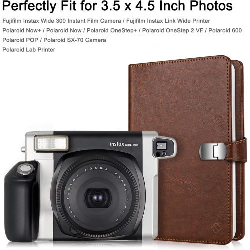  [아마존베스트]Fintie Wallet Photo Album for Fujifilm Instax Wide 300, Polaroid OneStep 2-64 Pockets (Snap Fastener) Album, Compatible with Polaroid POP, Originals 600 Camera 3.5x4.5 Inch Film (V