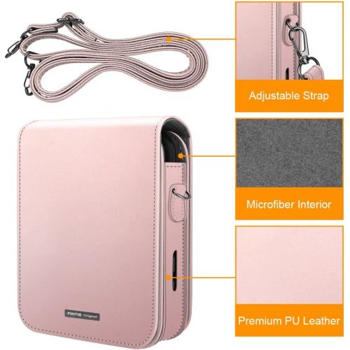  [아마존베스트]Fintie Protective Case for Polaroid POP 2.0 2 in 1- Premium Vegan Leather Bag Cover with Removable Strap for Polaroid POP 2.0 3x4 Instant Print Digital Camera, Rose Gold