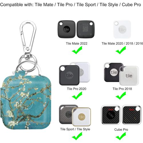  [아마존베스트]Fintie Case for Tile Mate/Tile Pro/Tile Sport/Tile Style/Cube Pro Key Finder, Vegan Leather Protective Cover for 2020 2018 and All Generations Tile
