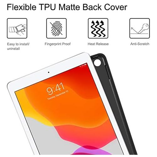  [아마존베스트]Fintie Keyboard Case for iPad 10.2 inch (8th and 7th Generation 2020/2019, Soft Thermoplastic Polyurethane Back Case Cover With Pencil Holder, Magnetic Detachable Keyboard With QWE