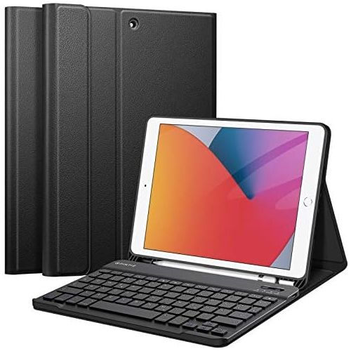  [아마존베스트]Fintie Keyboard Case for iPad 10.2 inch (8th and 7th Generation 2020/2019, Soft Thermoplastic Polyurethane Back Case Cover With Pencil Holder, Magnetic Detachable Keyboard With QWE