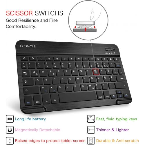  [아마존베스트]Fintie Keyboard Case for Samsung Galaxy Tab A7 10.4 Inch 2020 (SM-T500/T505/T507), Ultra Slim Lightweight Protective Case with Magnetic Removable Wireless German QWERTZ Bluetooth K