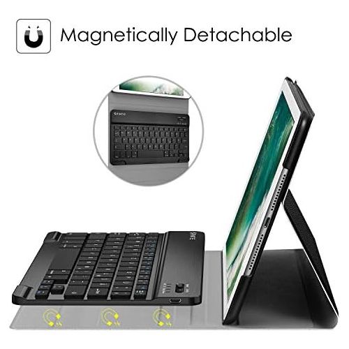  [아마존베스트]Fintie Keyboard Case for iPad 9.7 Inch 2018, 2017, iPad Air 2, iPad Air - Ultra Slim Lightweight Protective Keyboard Case With Magnetic Detachable Wireless Bluetooth German Keyboar