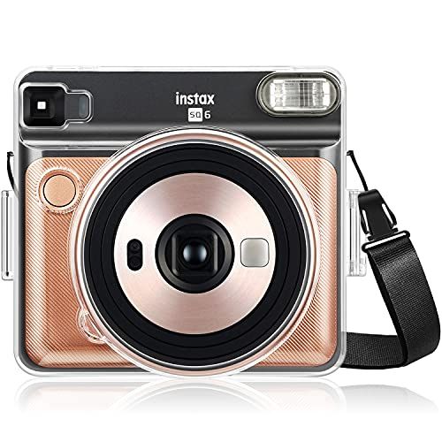  Fintie Protective Clear Case for Fujifilm Instax Square SQ6 Instant Film Camera - Crystal Hard Cover with Removable Shoulder Strap