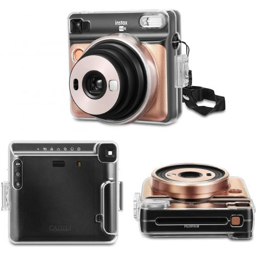  Fintie Protective Clear Case for Fujifilm Instax Square SQ6 Instant Film Camera - Crystal Hard Cover with Removable Shoulder Strap