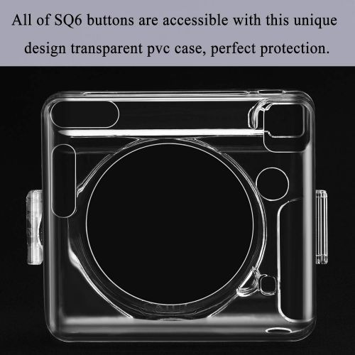  Fintie Protective Clear Case for Fujifilm Instax Square SQ6 Instant Film Camera - Crystal Hard Cover with Removable Shoulder Strap