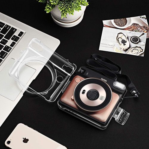  Fintie Protective Clear Case for Fujifilm Instax Square SQ6 Instant Film Camera - Crystal Hard Cover with Removable Shoulder Strap