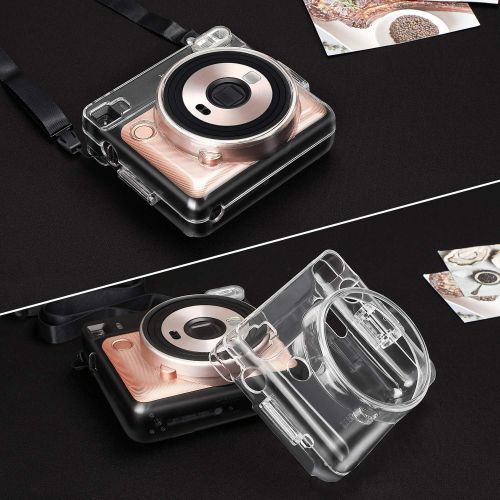  Fintie Protective Clear Case for Fujifilm Instax Square SQ6 Instant Film Camera - Crystal Hard Cover with Removable Shoulder Strap
