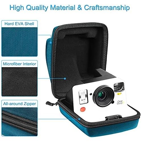  Fintie Protective Case for Polaroid OneStep+, Onestep 2 VF, Now+, Now I-Type Instant Film Camera - [Unique Shape Design] Hard Shell Carrying Case w/Adjustable Hand Strap & Metal Ho