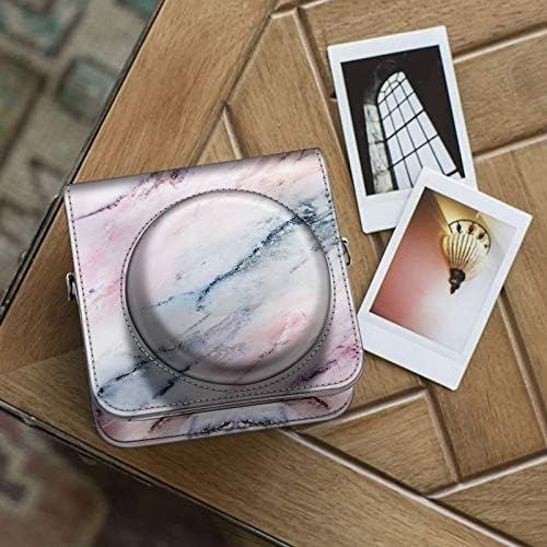  Fintie Protective Case for Fujifilm Instax Square SQ1 Instant Camera - Premium Vegan Leather Bag Cover with Removable Adjustable Strap, Marble Pink