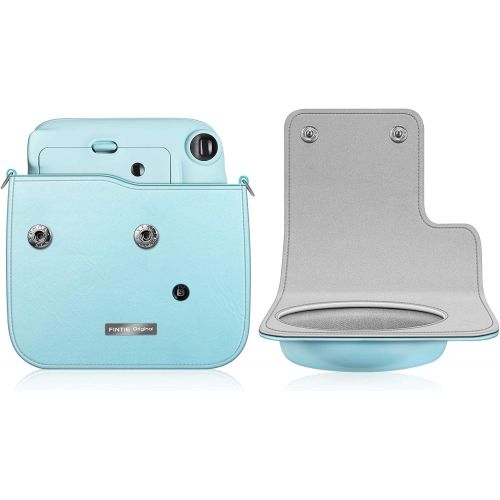  Fintie Protective Case for Fujifilm Instax Mini 11 Instant Camera - Premium Vegan Leather Bag Cover with Removable Adjustable Strap, Ice Blue
