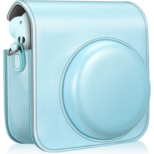  Fintie Protective Case for Fujifilm Instax Mini 11 Instant Camera - Premium Vegan Leather Bag Cover with Removable Adjustable Strap, Ice Blue