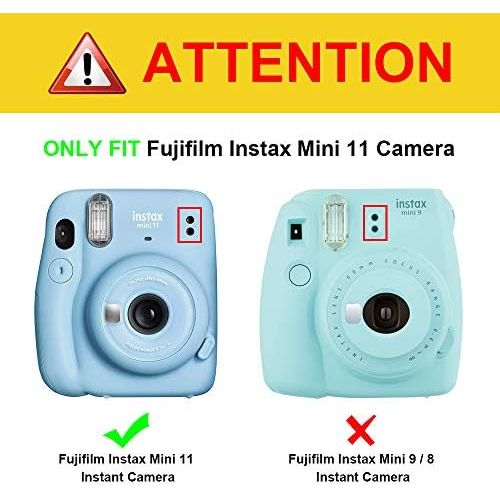  Fintie Protective Case for Fujifilm Instax Mini 11 Instant Camera - Premium Vegan Leather Bag Cover with Removable Adjustable Strap, Black